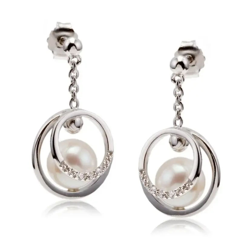 Boucles d'oreilles en Argent et Perles